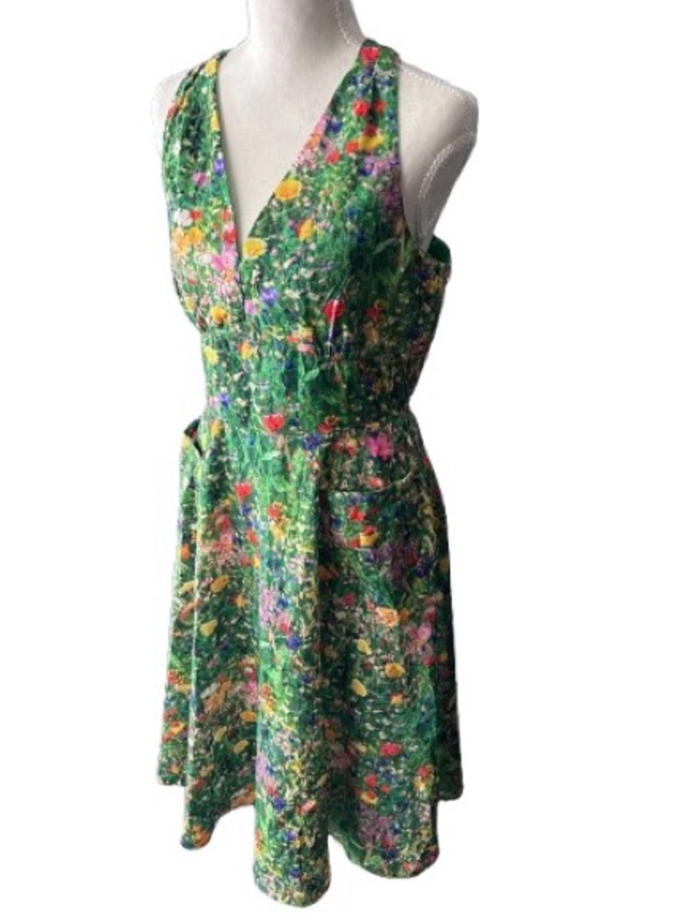 NWT Floral UNIQUE VINTAGE Halter Flowers Boho Pockets